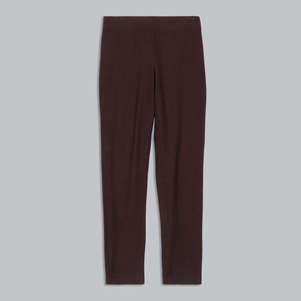 Eileen Fisher Washable Stretch Crepe Knit Slim Pants Minimalist Soft Luxe Basics